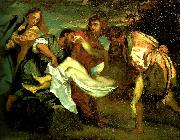 Theodore   Gericault la mise au tombeau d' apres titien oil painting